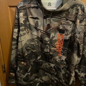 Under Armour Camo Hoodie with Orange Accents